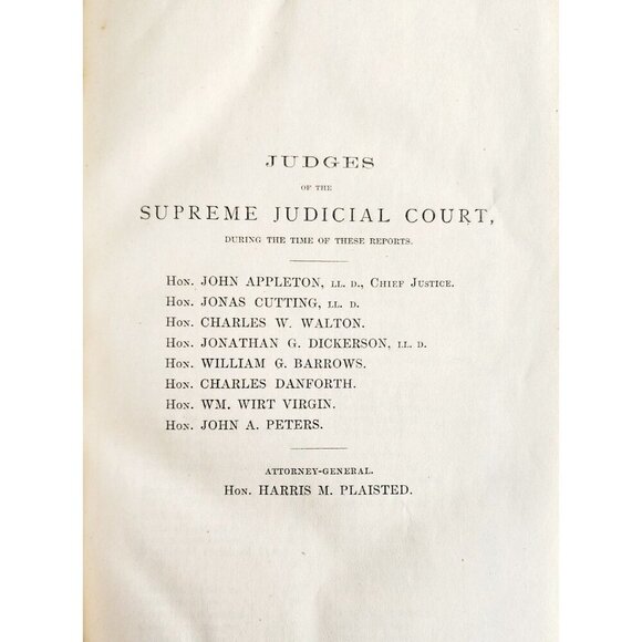1874 Maine Reports Edwin Smith V1 Cases In Law Victorian 1st Edition 61 SHBS1 - Picture 3 of 5